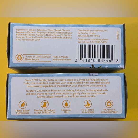 Bundle of YARDLEY LONDON CHAMOMILE FLOWER NOURISHING BABY BAR - Picture 5 of 5